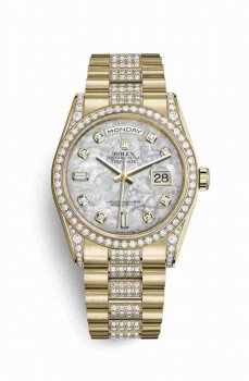 Réplique montre Rolex Day-Date 36 jaune 18 ct en semble de cosses 118388 m118388-0007