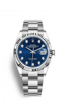 Replique Montre Rolex Datejust 36 OysterAcier and Blanc Or M126234-0058