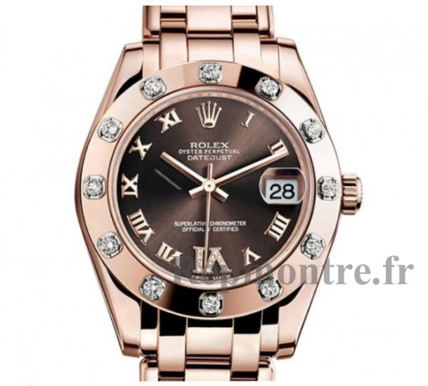 Réplique Rolex Datejust Chocolat Cadran Diamant 18K Everose Rose Dames 81315BRRDPM - Cliquez sur l'image pour la fermer