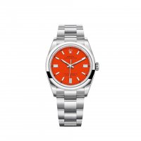 Copie Rolex Oyster Perpetual 36 Bracelet Oyster cadran rouge corail m126000-0007