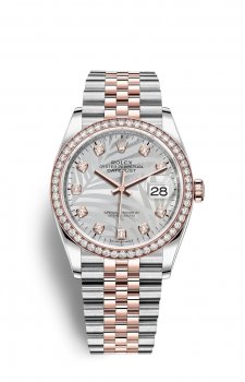 Replique Montre Rolex Datejust 36 OysterAcier EveOr Rose and Diamants M126281RBR-0025