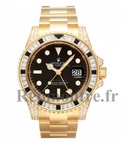 Réplique Rolex GMT Master II Or Jaune Cadran Noir 116758 SANR - Cliquez sur l'image pour la fermer