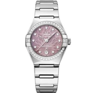 Omega Constellation Manhattan 29 Co-Axial Master Chronometer Acier inoxydable Diamant Lilas Supernova 131.15.29.20.60.001