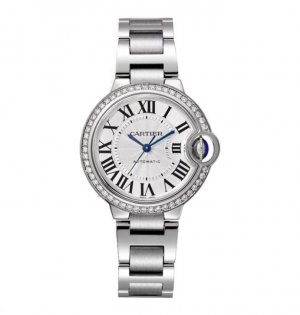 Replique Cartier Ballon Bleu 33mm Silver Dial Steel Bracelet Unisex W4BB0023