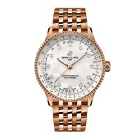 Breitling Navitimer 36 mm Replique montre femme Nacre blanche Or rouge 18 carats R17327211A1R1