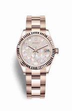 Réplique de montre Rolex Datejust 31 Everose 278275 Nacre pavee papillon Cadran