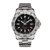 Breitling Avenger Automatique GMT 44mm Montre Replique Homme Acier Inoxydable Noir A32320101B1A1