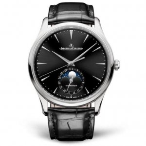 Replique Montre Jaeger-LeCoultre Master Ultra Thin Moon Acier inoxydable Noir Cadran 1368471