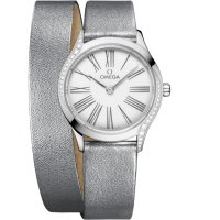 Omega Mini Tresor Quartz 26 Acier Inoxydable Diamant Blanc email Double Tour 428.17.26.60.04.006