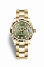 Réplique montre Rolex Datejust 31 jaune 278278 Vert olive serti Cadran m278278-0018