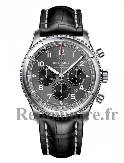 Replique Breitling Aviator 8 B01 Chronograph 43 Grey Dial Black Leather Strap Men's AB0119131B1P2 - Cliquez sur l'image pour la fermer