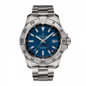 Breitling Avenger Automatique GMT 44mm Montre Replique Homme Acier Inoxydable Bleu A32320101C1A1