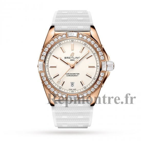 Breitling Super Chronomat Automatique 38 Origines Blanc Or Rose 18 Carats Bracelet En Caoutchouc Replique Montre R17356531G1S1 - Cliquez sur l'image pour la fermer