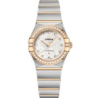 Omega Constellation Manhattan 25 Quartz Acier Inoxydable Or Jaune Diamant Argent Meteorite 131.25.25.60.99.002