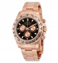 Réplique Rolex Cosmograph Daytona Cadran Noir 18kt Or Rose 116505BKSO