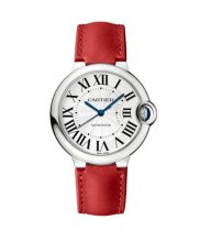 Replique Cartier Ballon Bleu 36mm Acier Bracelet en cuir WSBB0036