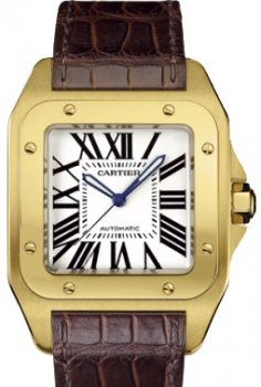 Réplique Cartier Santos 100 Grand Automatique Jaune Or W20071Y1