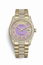 Réplique montre Rolex Day-Date 36 jaune 18 ct jeu de cosses 118388 m118388-0160