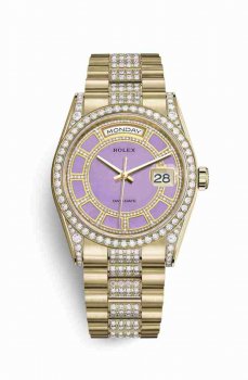 Réplique montre Rolex Day-Date 36 jaune 18 ct jeu de cosses 118388 m118388-0160