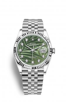 Replique Montre Rolex Datejust 36 OysterAcier and Blanc Or M126234-0055
