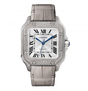 Replique Cartier Santos Medium White Gold & Diamond WJSA0006