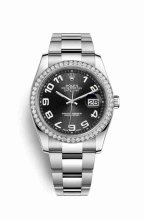 Réplique montre Rolex Datejust 36 Blanc Role en blanc 116244 Noir Cadran