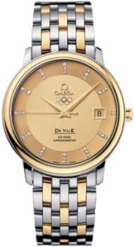 Réplique Omega Specialites Olympic Collection or jaune sur acier - or 413.20.37.20.58.001