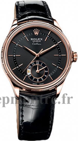 Réplique Rolex Cellini Dual Time EveOr rose Noir Guilloche Dial Montre 50525 - Cliquez sur l'image pour la fermer