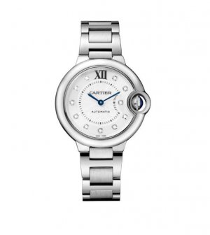 Replique Cartier Ballon Bleu automatique Diamond Silver Dial Ladies W4BB0021