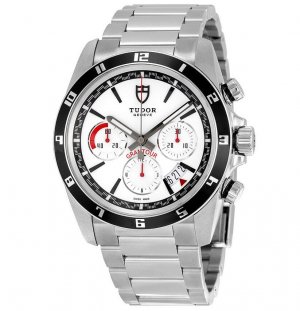 Réplique Tudor Grantour Chronographe Automatique Blanc Cadran Inoxydable Acier 20530N-WSSS