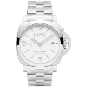Panerai Luminor 1950 Marina 44 3 jours automatique en acier inoxydable avec bracelet blanc PAM01564
