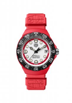 TAG Heuer Formula 1 Solargraph 38 Rouge Polylight Caoutchouc Blanc WBY1161.FT8086