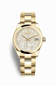 Réplique montre Rolex Datejust 31 jaune 18 ct 278248 Nacre pavee pavee Cadran m278248-0021