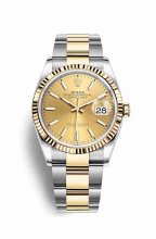 Réplique montre Rolex Datejust 36 Jaune Roles jaune 18 ct 126233 m126233-0016