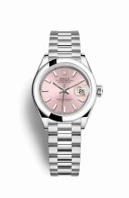 Réplique montre Rolex Datejust 28 279166 cadran rose m279166-0004