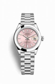 Réplique montre Rolex Datejust 28 279166 cadran rose m279166-0004