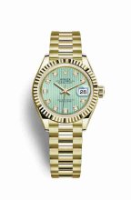 Réplique montre Rolex Datejust 28 jaune 18 ct 279178 Menthe verte en semble Cadran m279178-0027