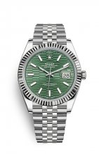 Replique Montre Rolex Datejust 41 OysterAcier and Blanc Or M126334-0030