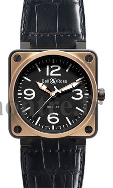 Réplique Bell & Ross Aviation BR 01-92 Or rose & Carbon 46 mm - Cliquez sur l'image pour la fermer