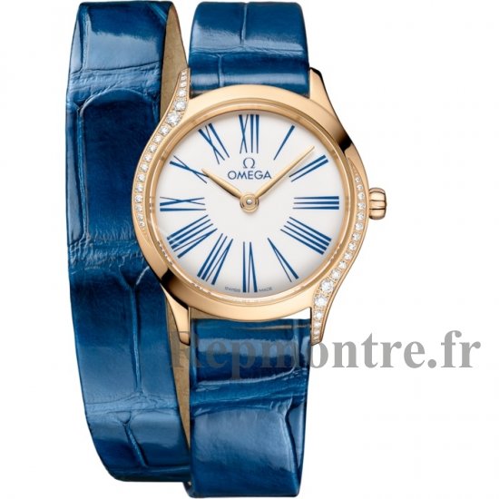Omega Mini Tresor Quartz 26mm 428.58.26.60.04.002 Moonshine Or Diamant email Blanc Double Tour - Cliquez sur l'image pour la fermer