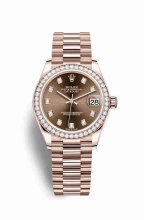 Réplique montre de Rolex Datejust 31 Everose 278285RBR Set chocolat et Cadran