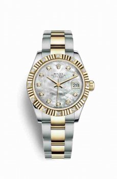 Réplique montre Rolex Datejust 31 Jaune Roles jaune 18 ct 178313 m178313-0032
