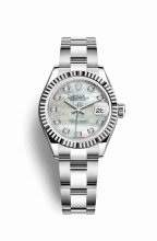 Réplique montre Rolex Datejust 28 blanc Roles 279174 m279174-0010