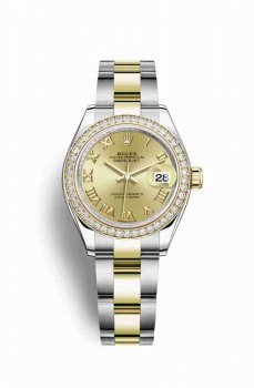 Réplique montre Rolex Datejust 28 Jaune Roles jaune 18 ct 279383RBR m279383rbr-0010