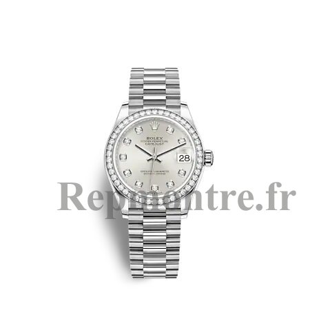 Réplique montre Rolex Datejust 31 Bracelet President en or blanc avec cadran argente m278289rbr-0021 - Cliquez sur l'image pour la fermer