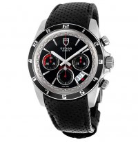 Réplique Tudor Grantour Chronographe Automatique Noir Cadran Noir Cuir 20530N-BKMCPL