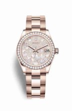 Réplique montre Rolex Datejust 31 Everose 278285RBR de nacre papillon Cadran m278285rbr-0009