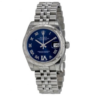 Réplique Rolex Datejust Bleu Cadran Inoxydable Acier Diamant Automatique 178344BLRDJ