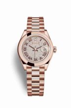 Réplique montre Rolex Datejust 28 Everose 279165 cadran de m279165-0023