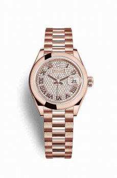 Réplique montre Rolex Datejust 28 Everose 279165 cadran de m279165-0023